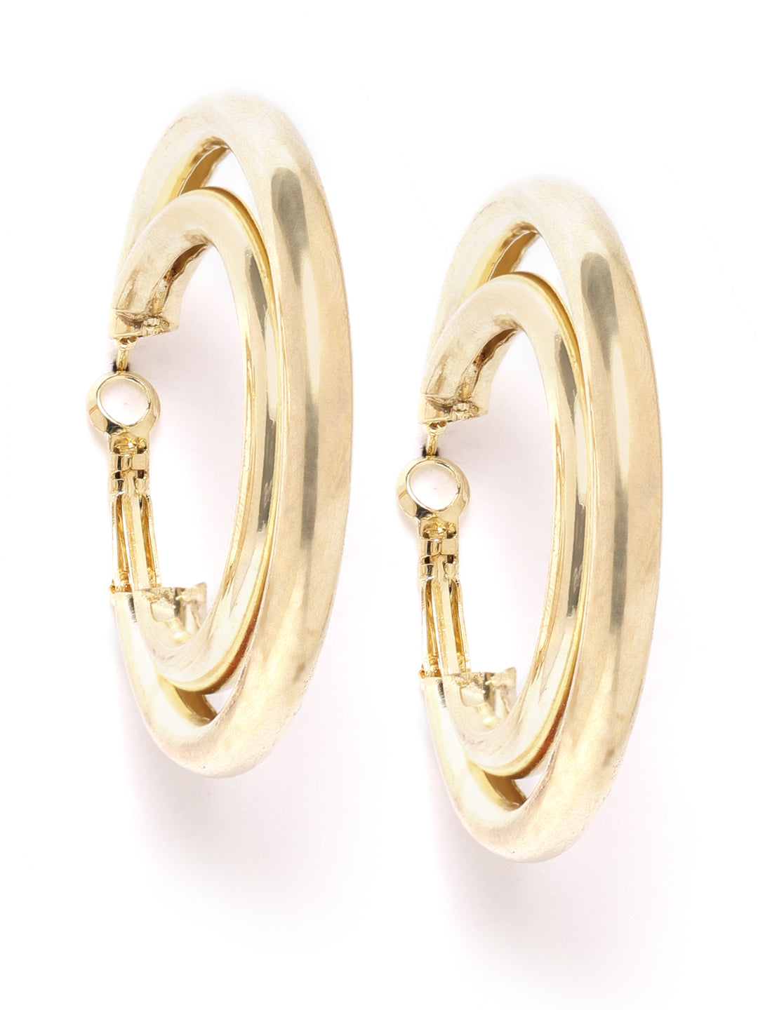 Blueberry gold plated circular shape drop earring