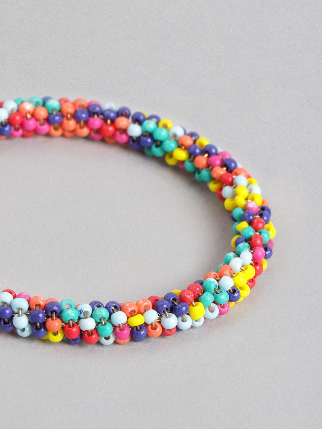 Blueberry multi beads embellished circular drop earring