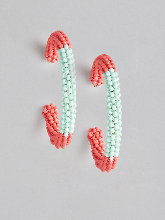 Blueberry multi beaded hoop earring