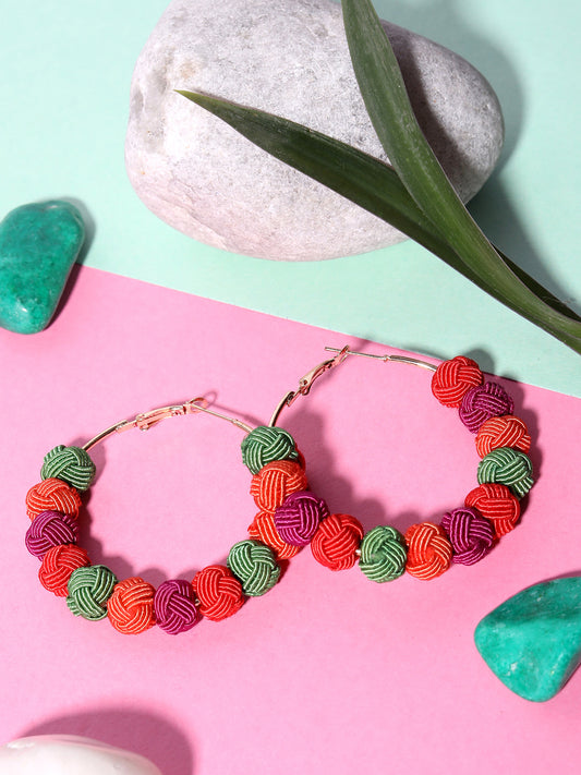 Blueberry multi ball detailing hoop earring