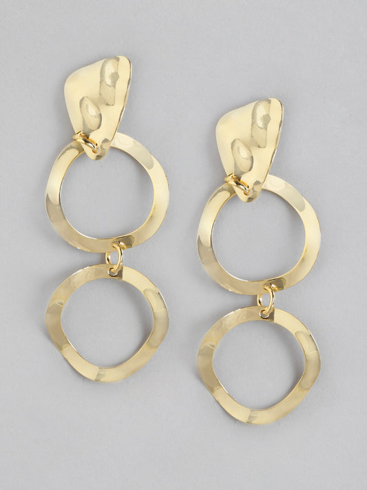 Blueberry gold plated circular drop earring