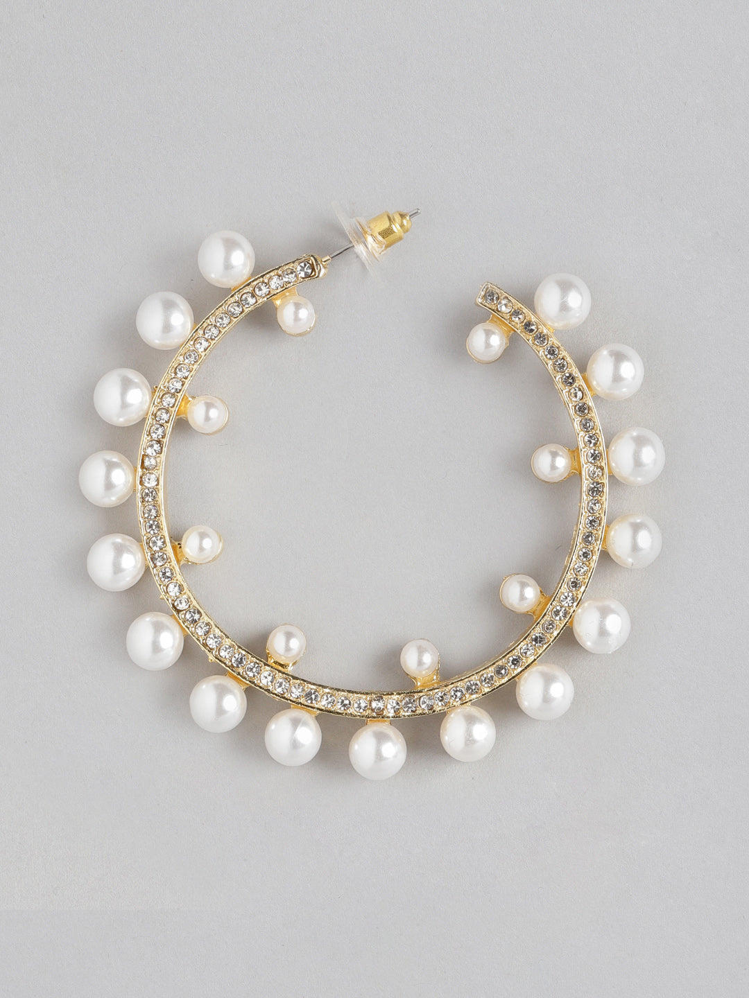 Blueberry Glitzy pearls hoop earrings