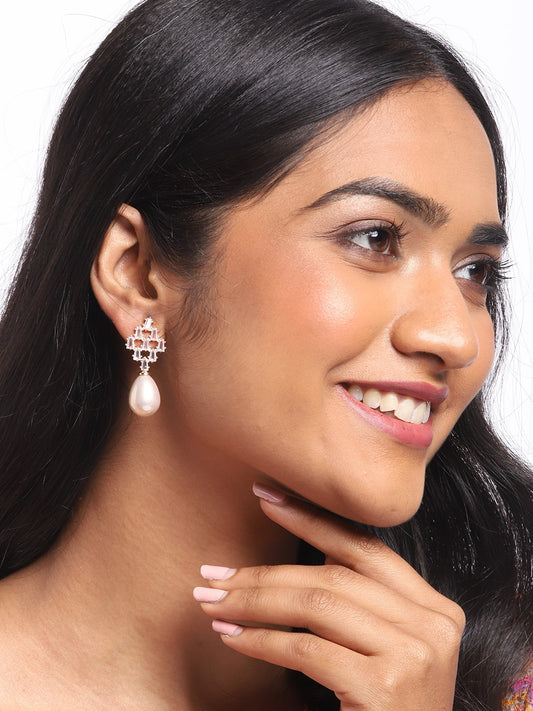 Blueberry Petra pearl drop earrings