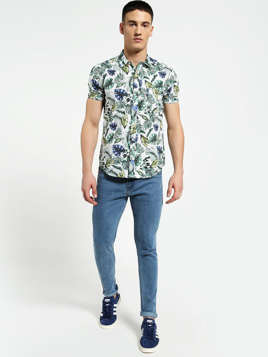 Lazy panda  tropical leaf print shirt