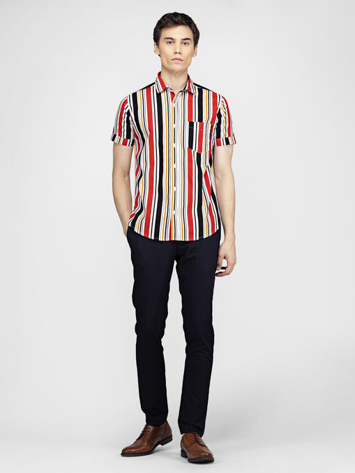 Multi colour stripe print shirt