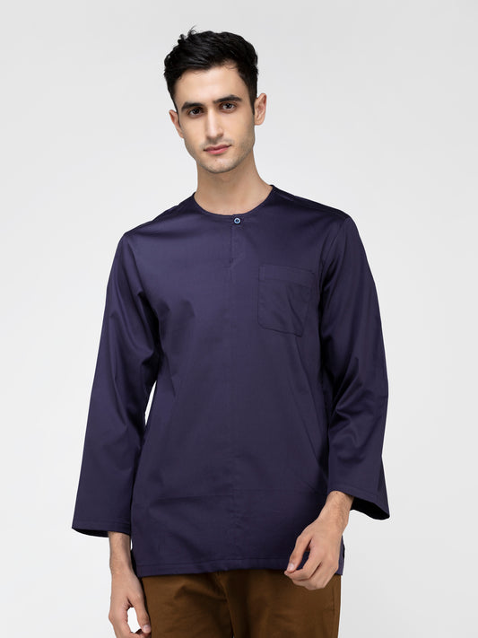 Lazy panda navy blue cotton kurta