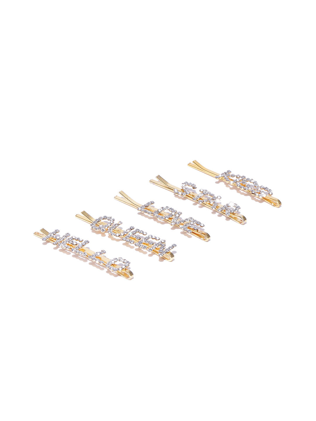 Blueberry set of 5 gold plated bobby pins