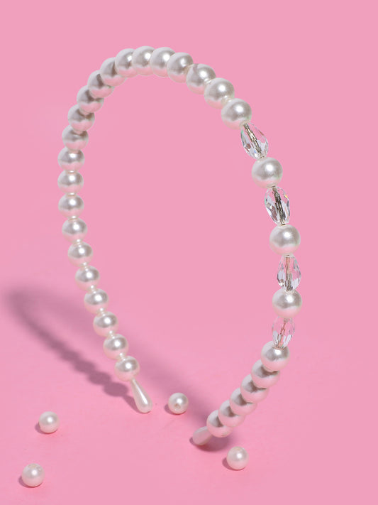 Blueberry white pearl detailing hair band