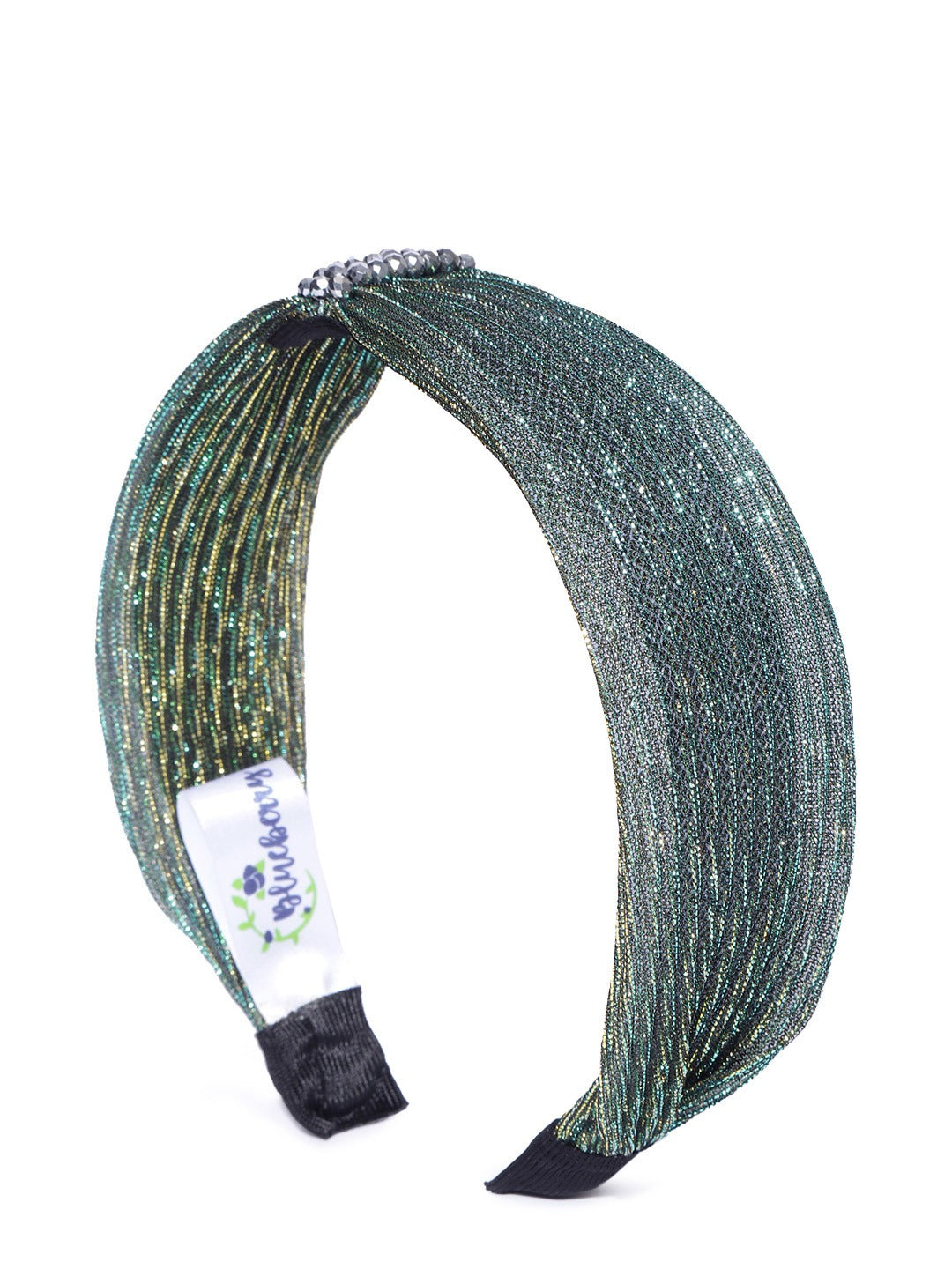 Blueberry green simar fabric beaded hair band