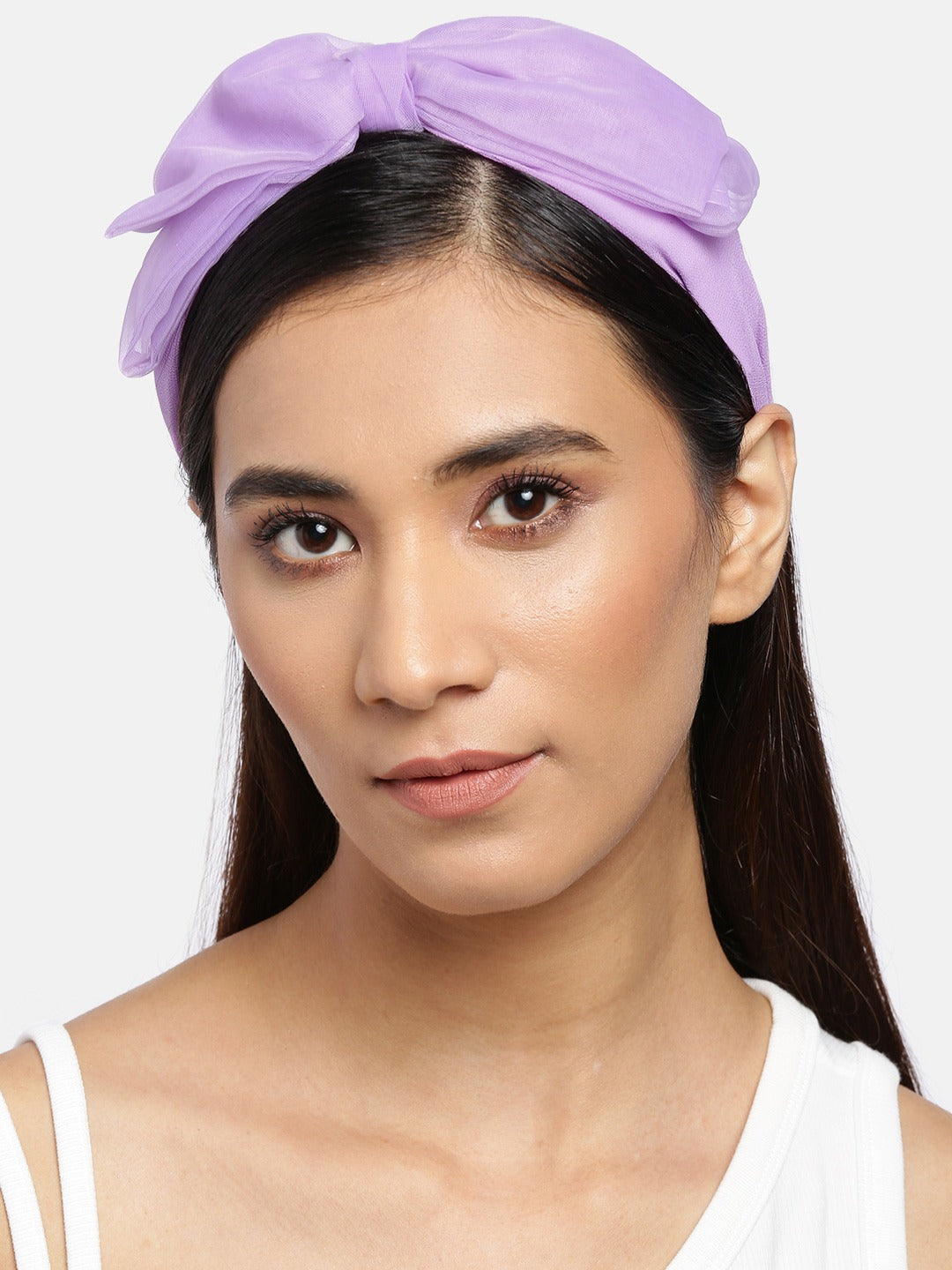 Blueberry Lilac net fabric knot hair band