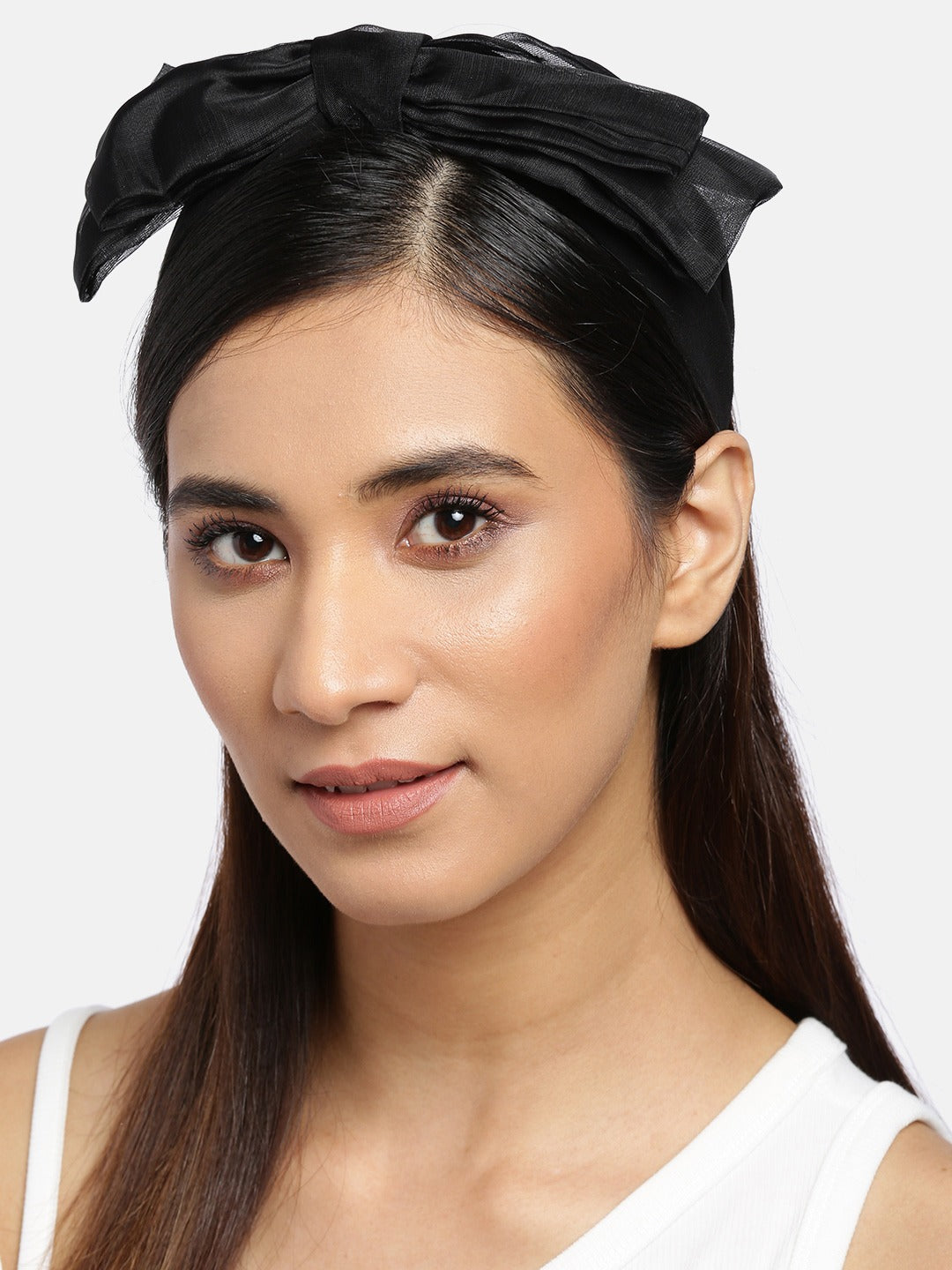 Blueberry black net fabric knot hair band