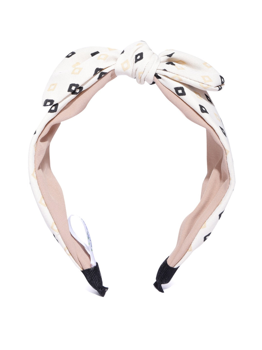 Blueberry offwhite printed knot hairband