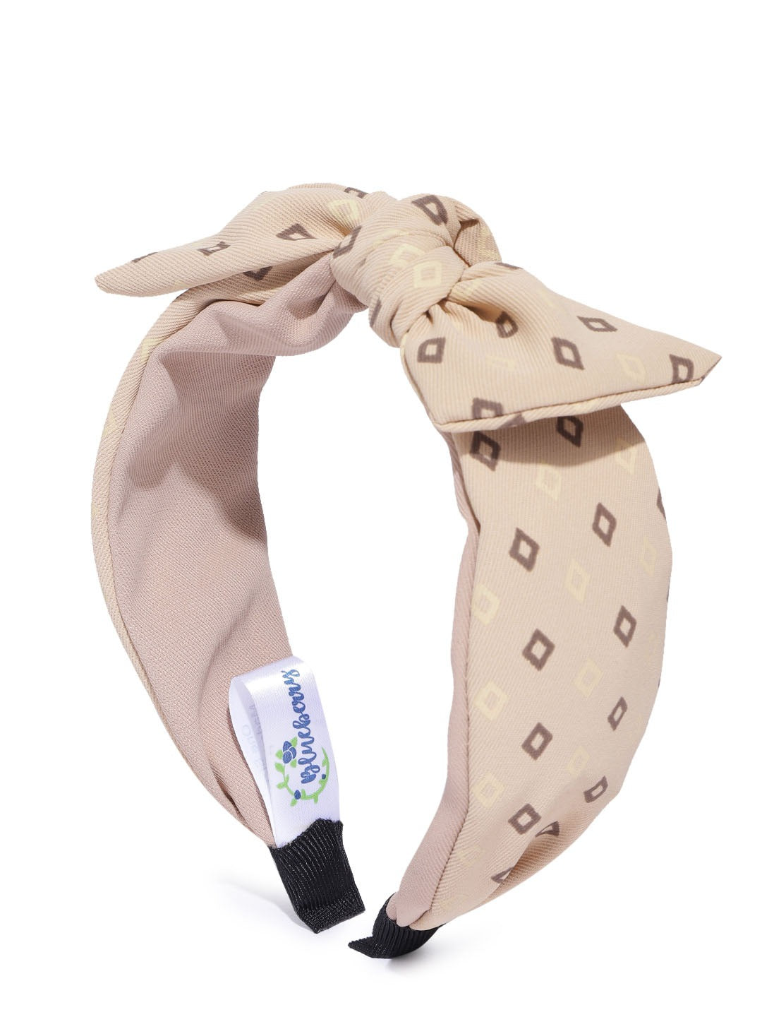 Blueberry beige printed knot hairband