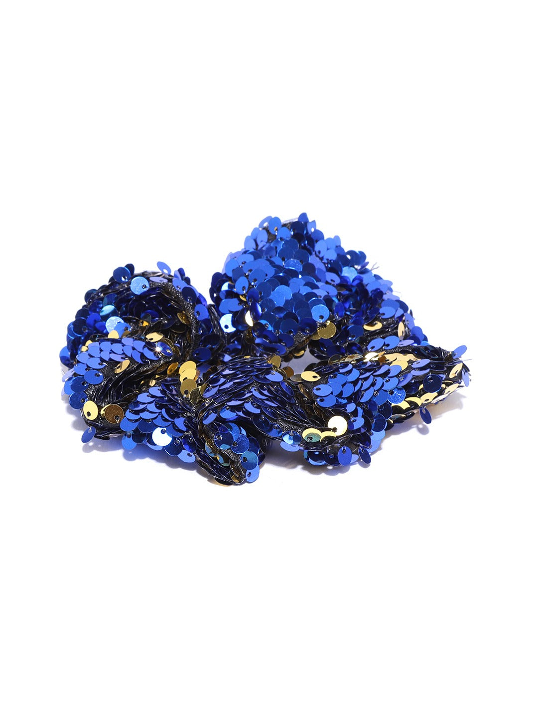 Blueberry Blue sequin embellished scrunchies
