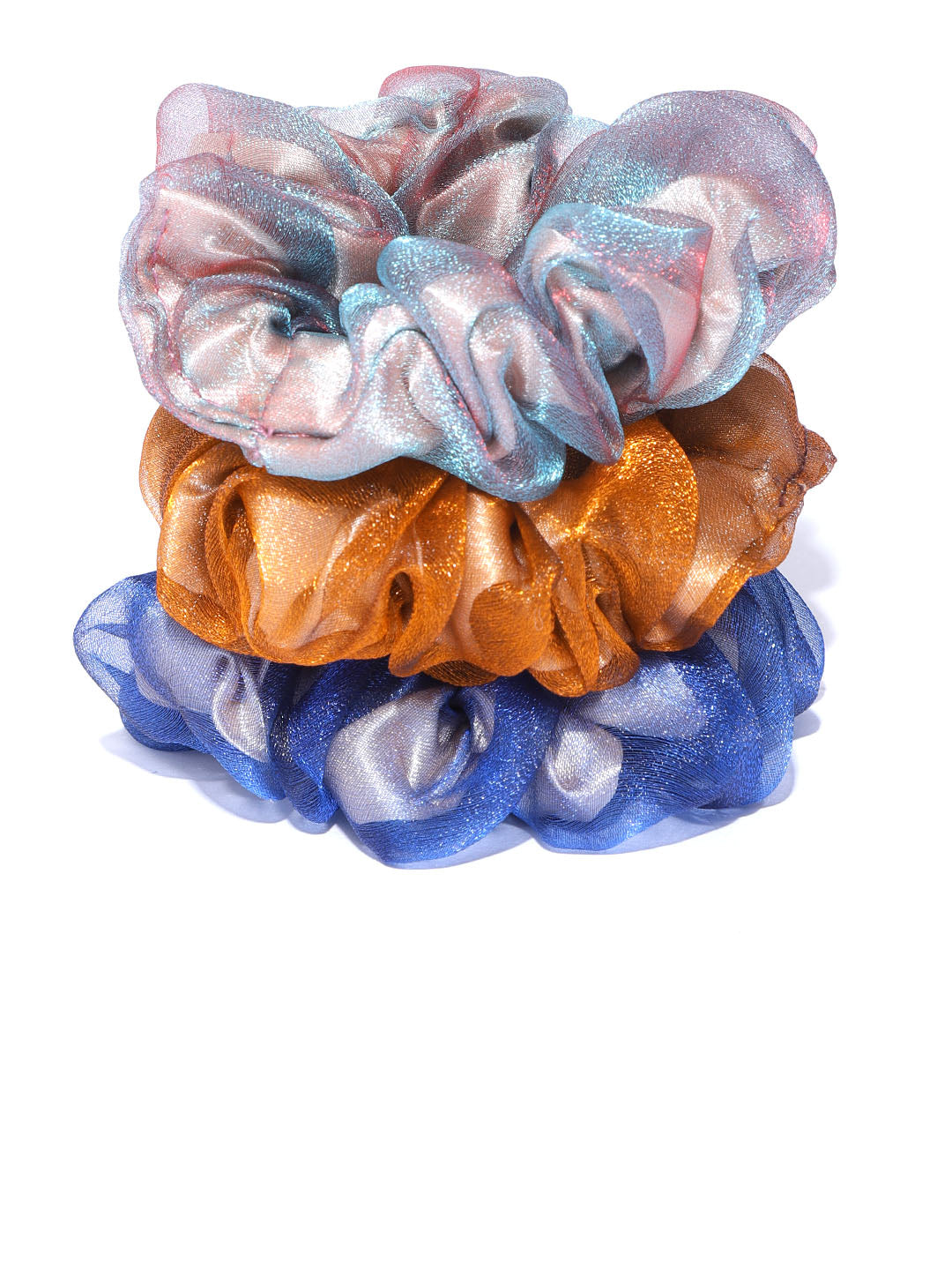 Blueberry set of 3 multi color scrunchies
