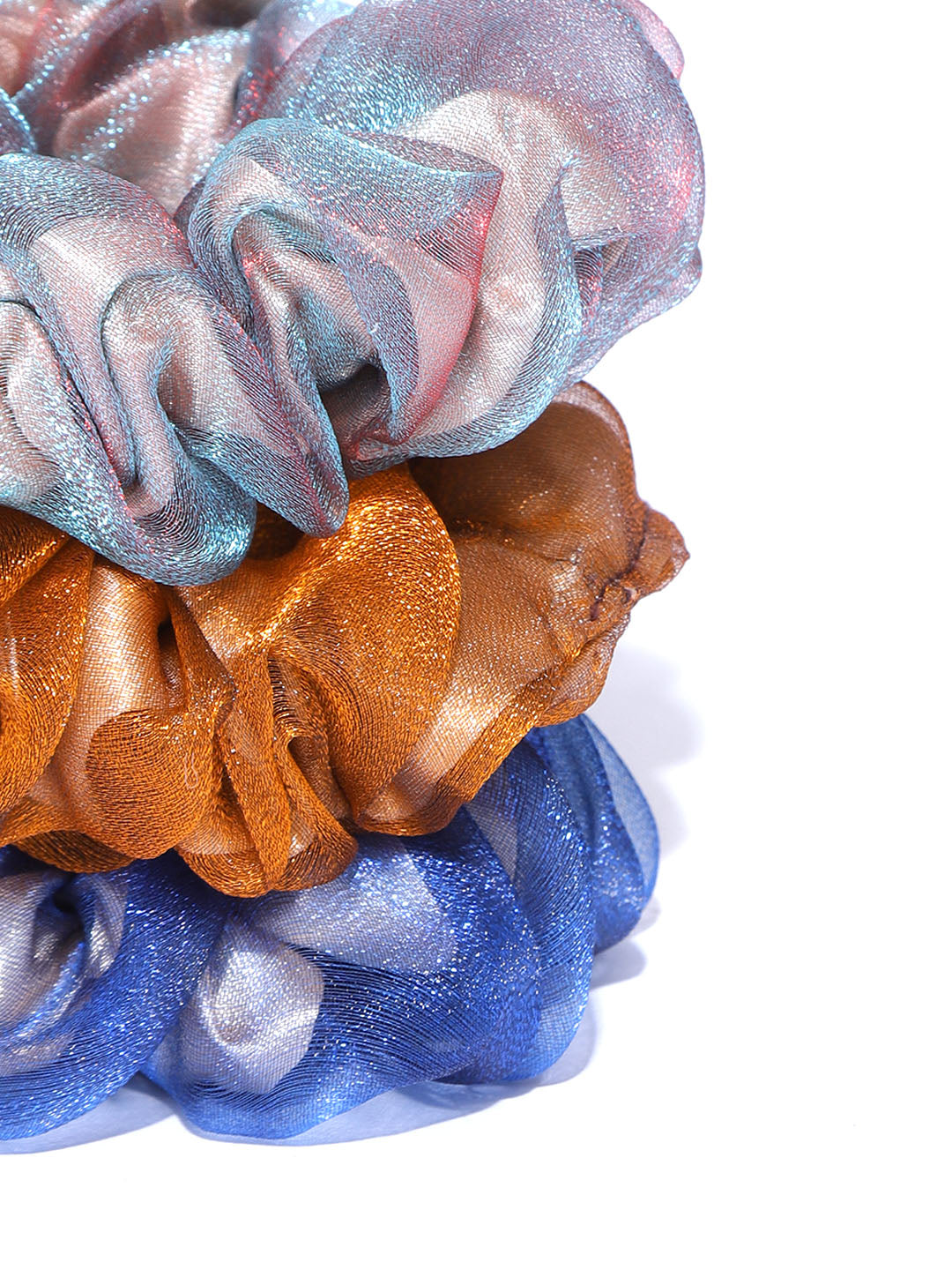 Blueberry set of 3 multi color scrunchies