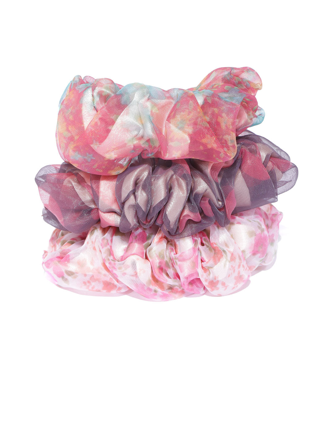 Blueberry set of 3 multi color scrunchies