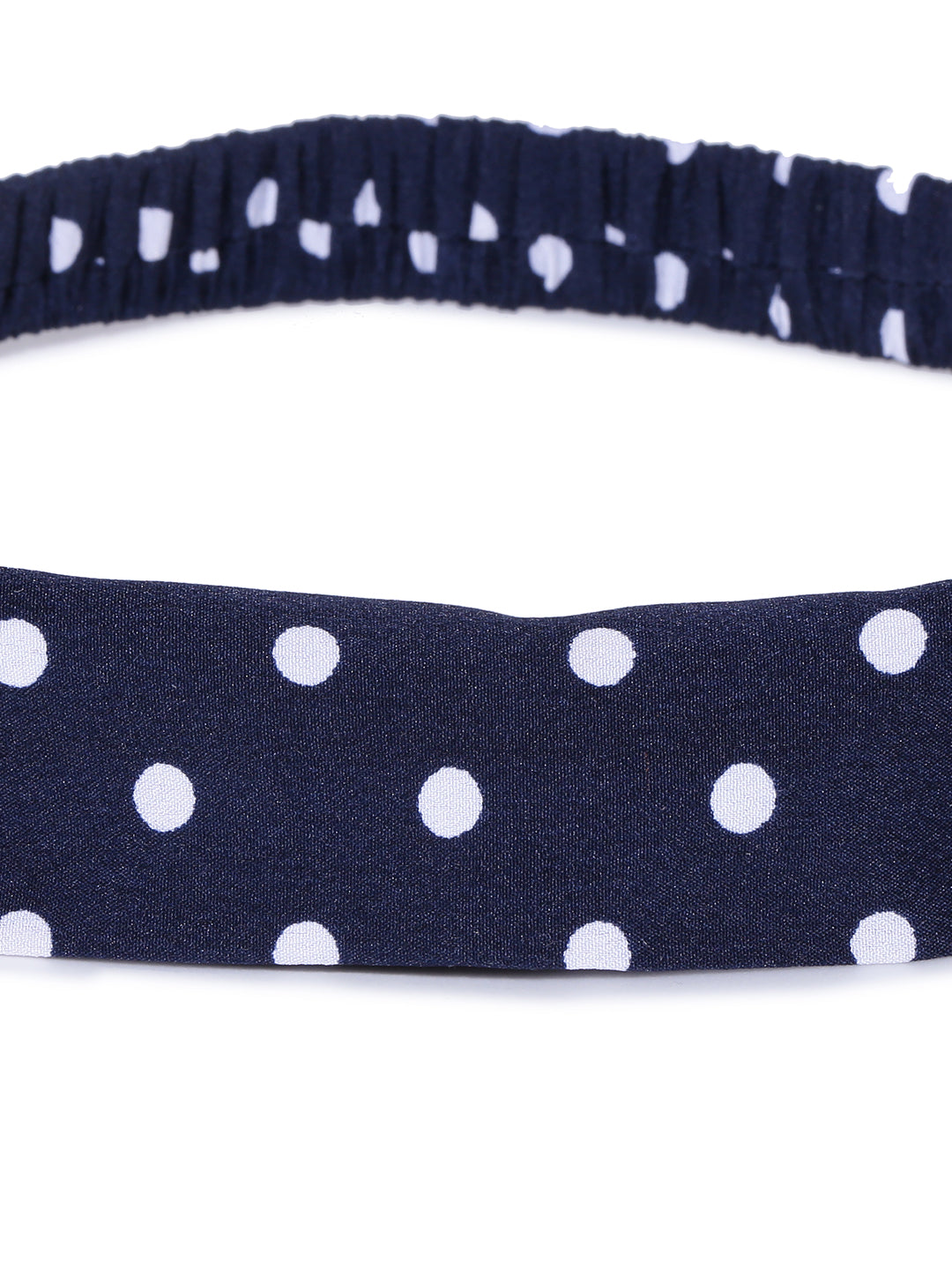 Blueberry navy blue polka dot hair band