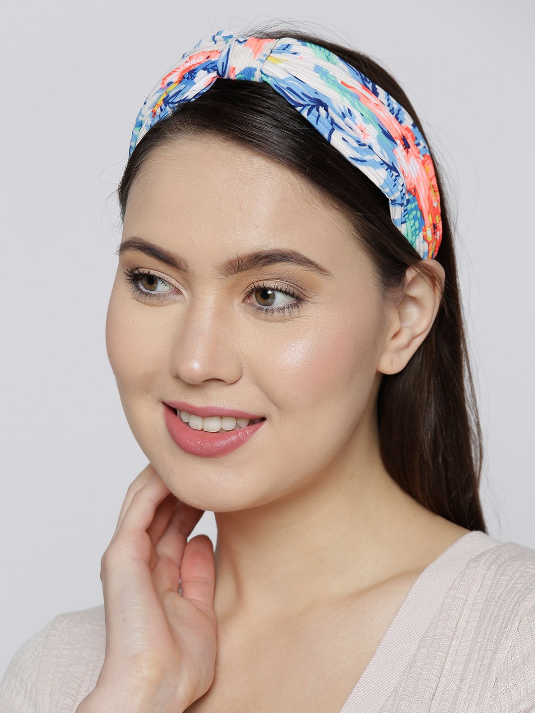 Blueberry multi color floral printed hair band