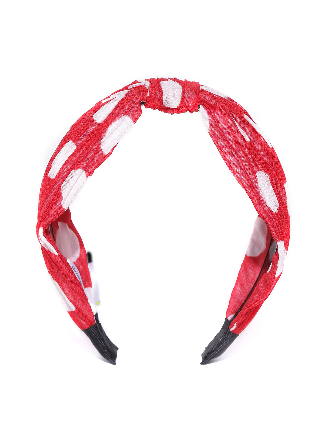 Blueberry white dotted printed red hair band