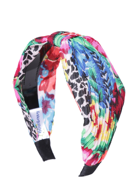 Blueberry multi color floral printed hair band