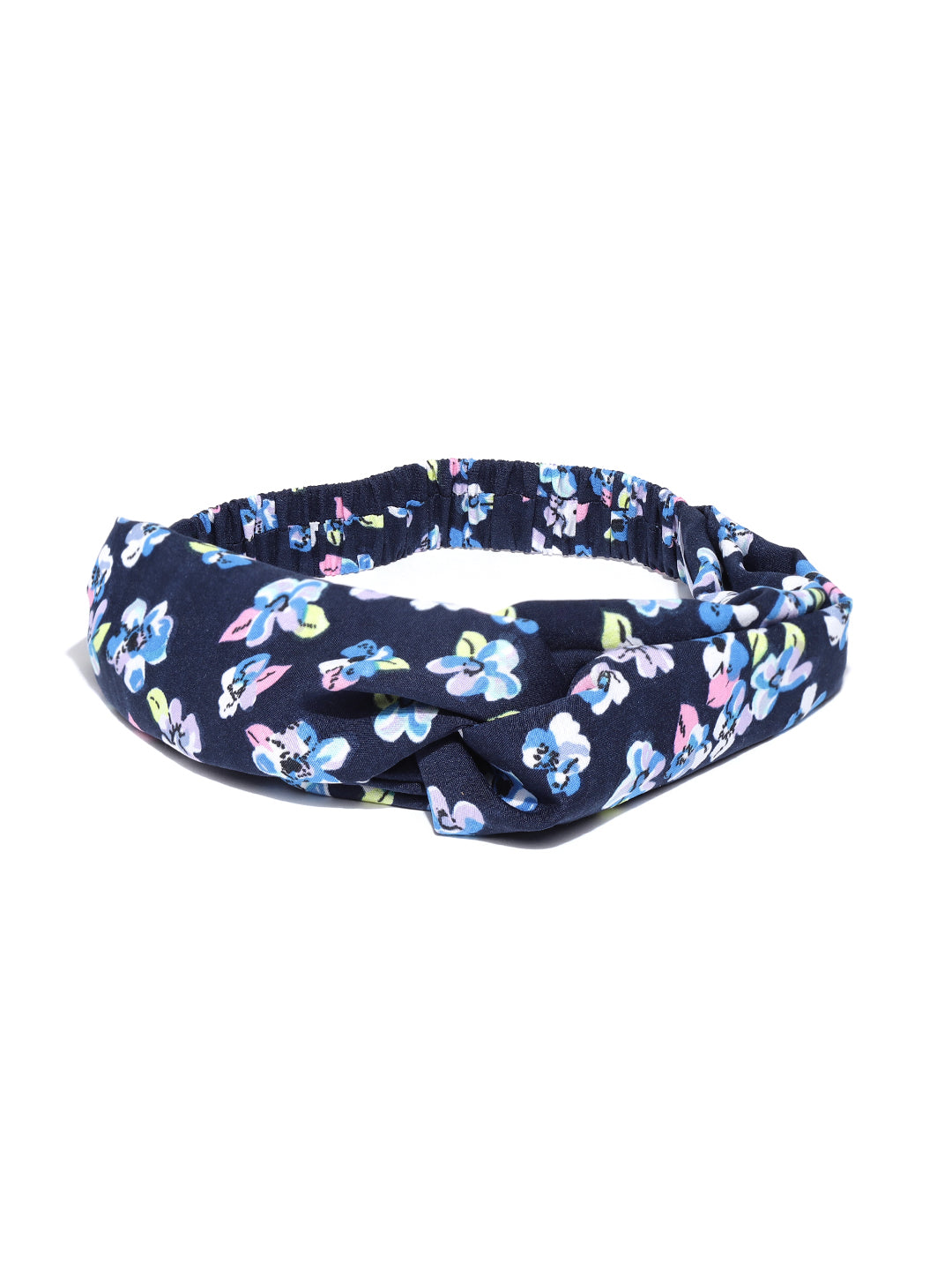 Blueberry multi colour floral print knoted hair band