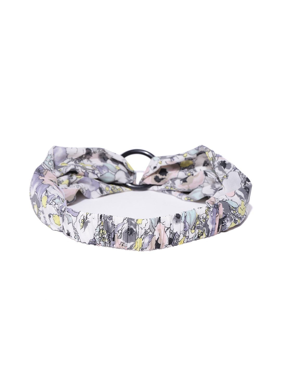 Blueberry multi colour floral print knot detailing hair band