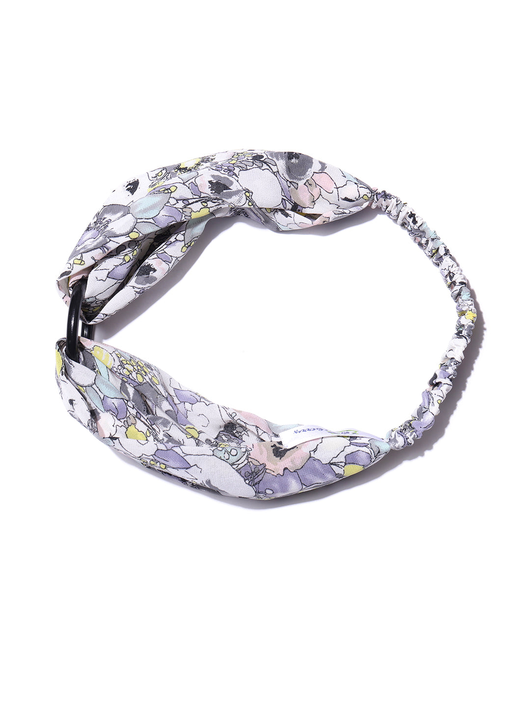Blueberry multi colour floral print knot detailing hair band