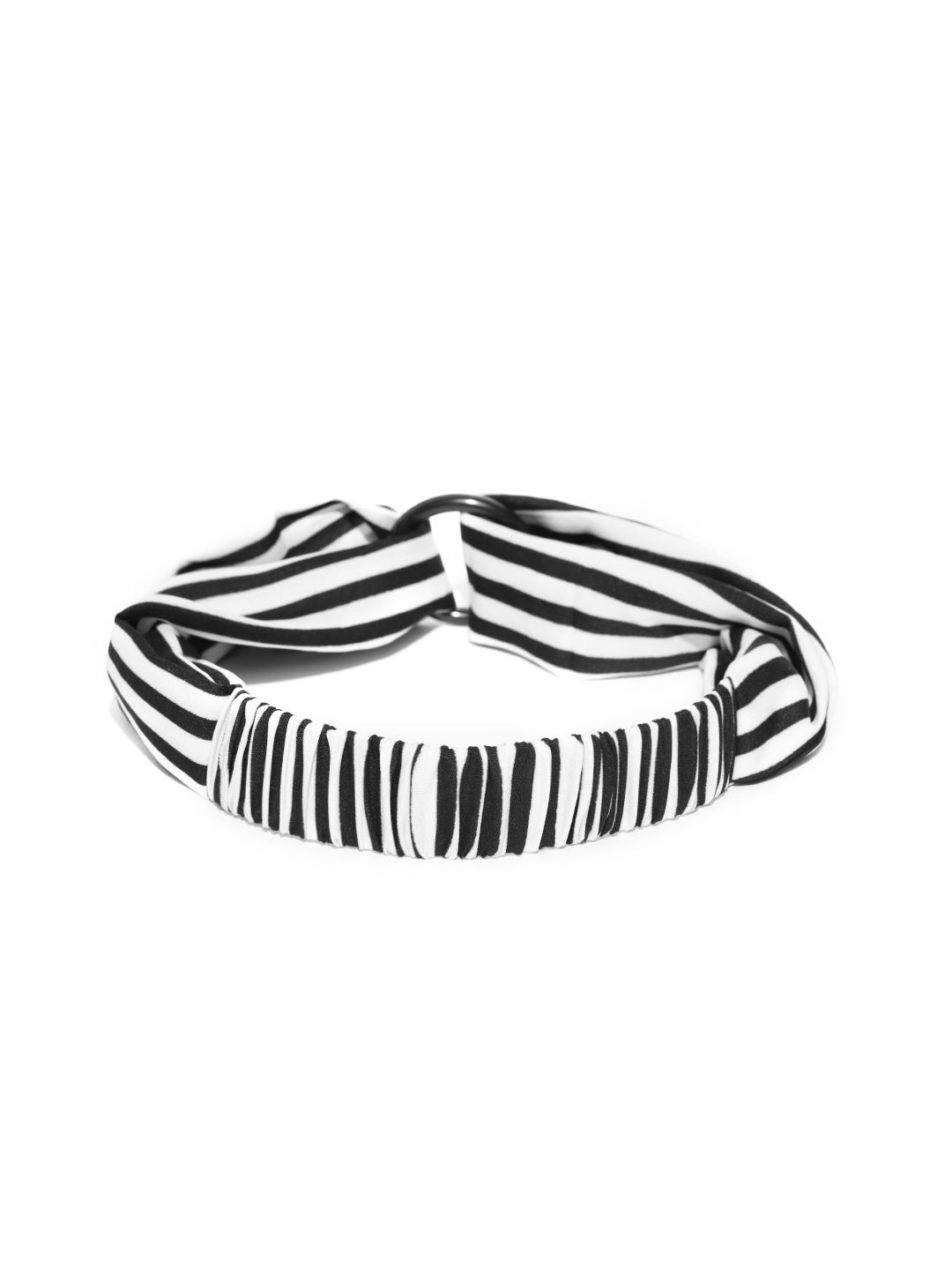 Blueberry black ring detailing white and black stripe hair band