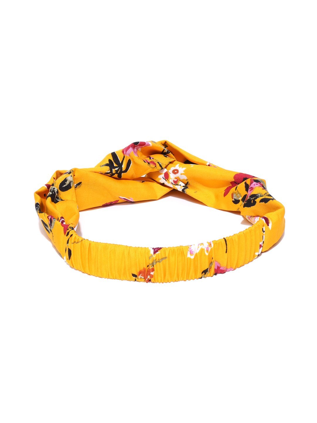 Blueberry yellow color floral printed knotted hairband