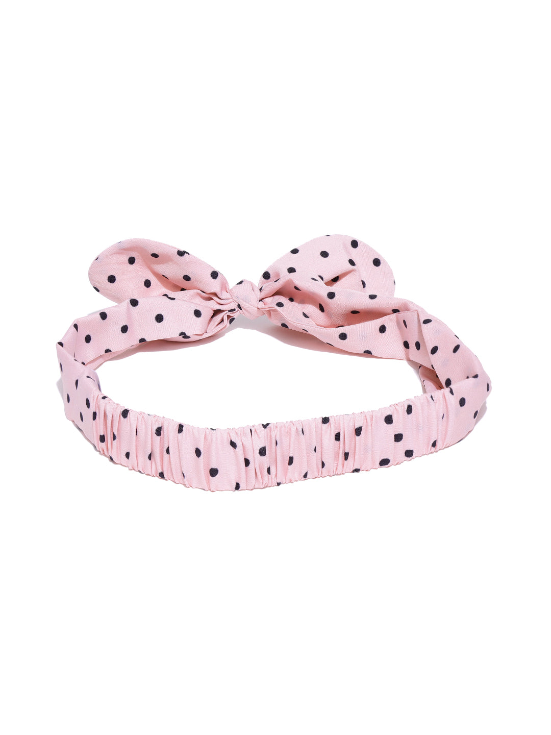 Blueberry black dotted pink bunny ear shape hair band