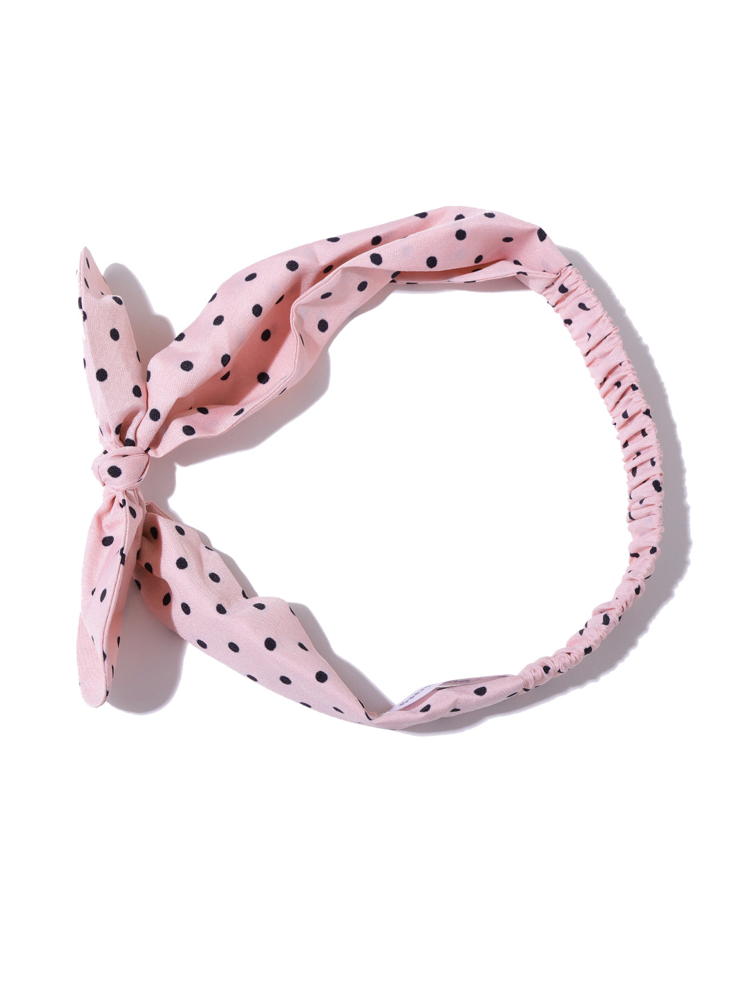 Blueberry black dotted pink bunny ear shape hair band