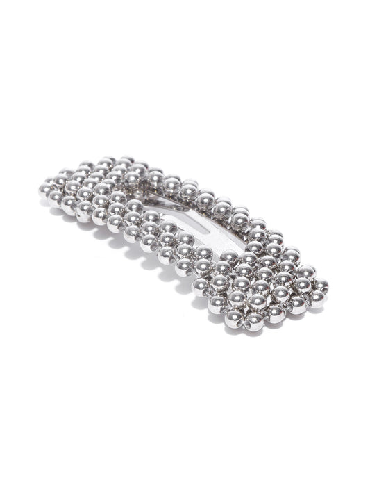 Blueberry silver plated ball detailing tic tac hair clip