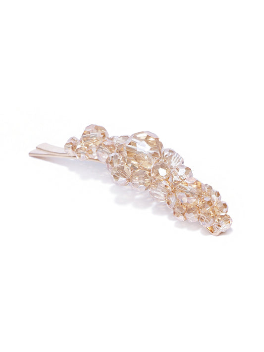Blueberry gold crystal stone detailing hair pin