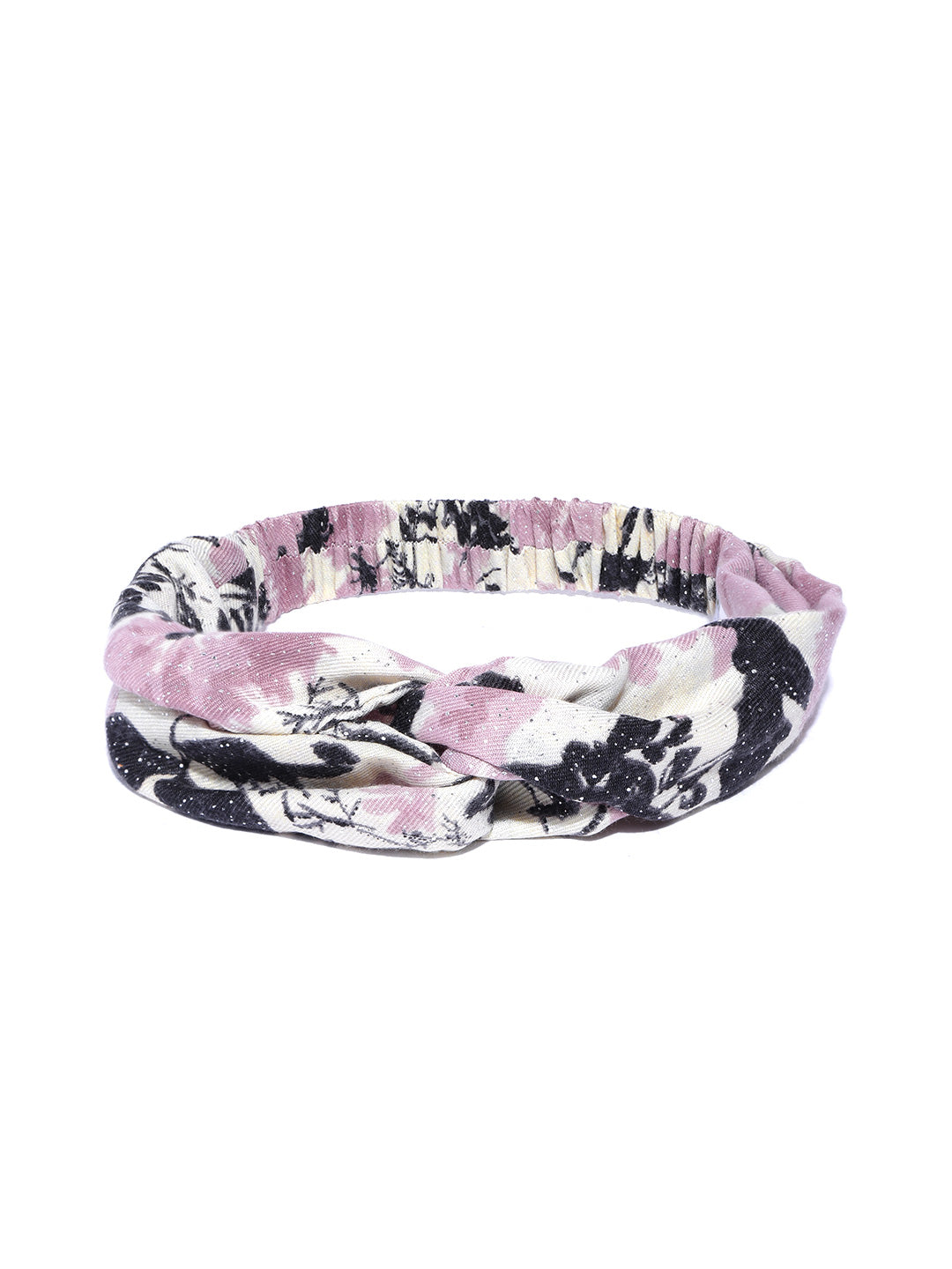 Blueberry Floral printed Peach knot hairband