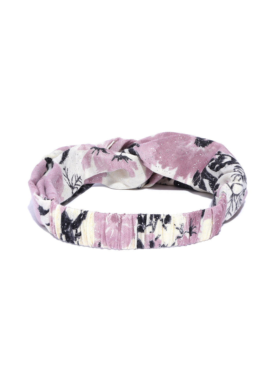 Blueberry Floral printed Peach knot hairband