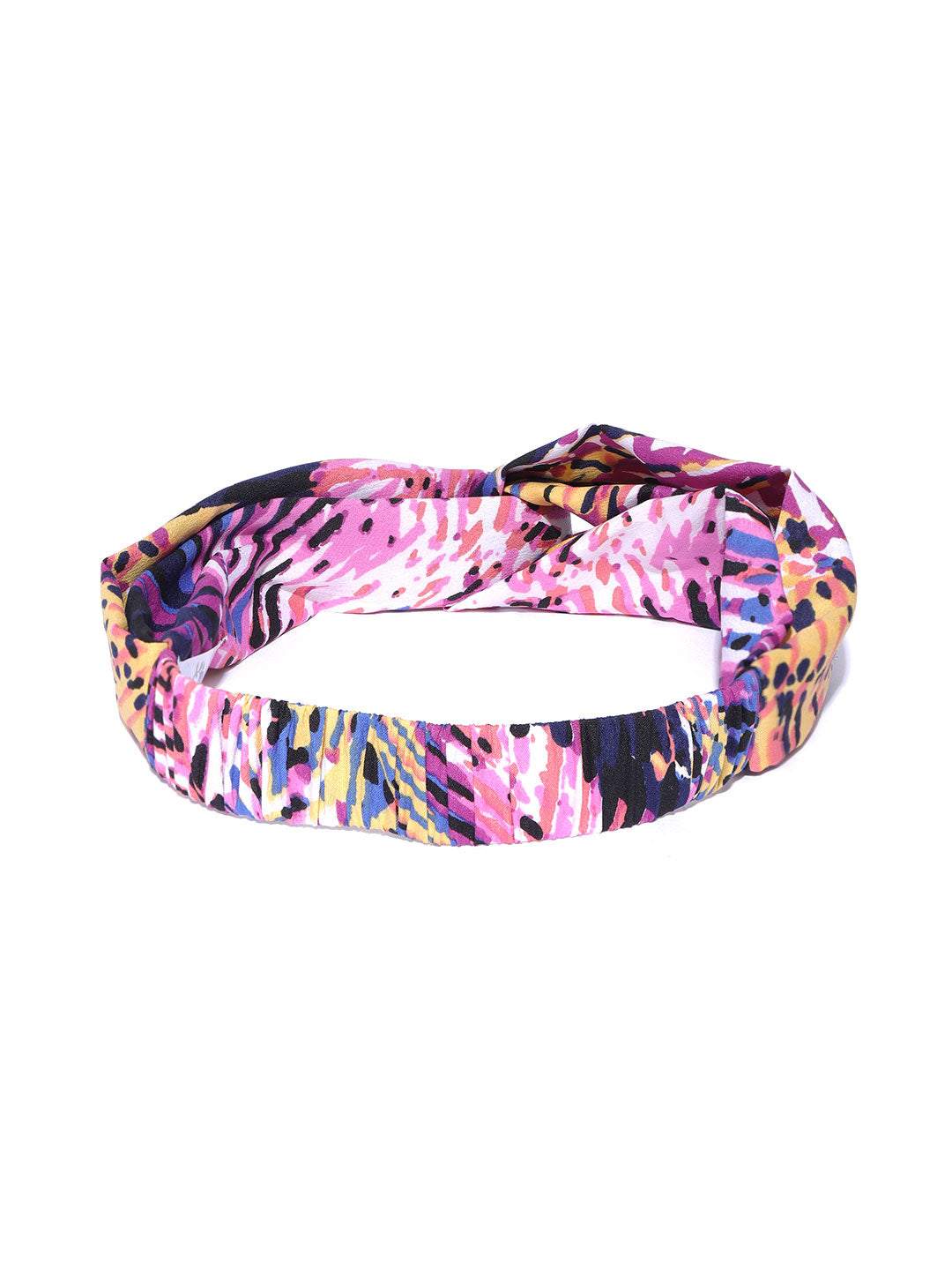 Blueberry Leaf printed multi colour knot hairband