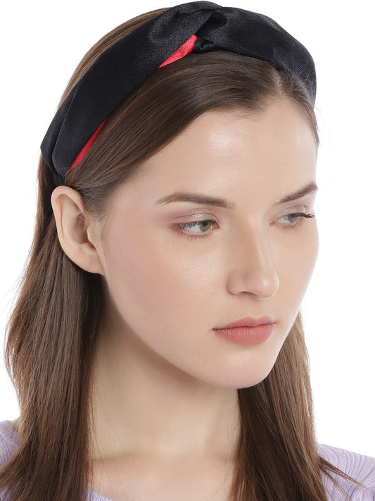 Blueberry black and red double tone knot hairband