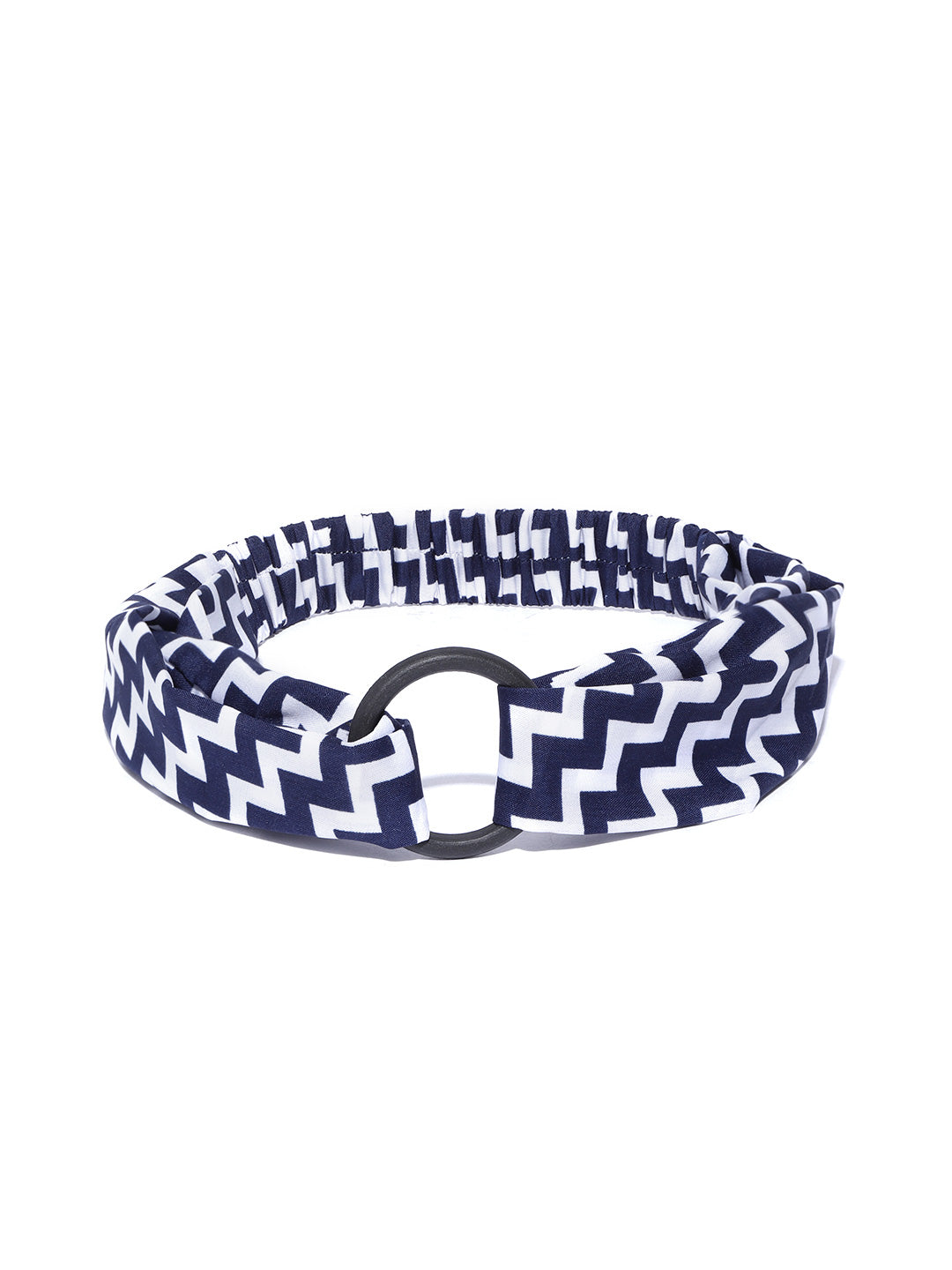 Blueberry blue & white printed hairband