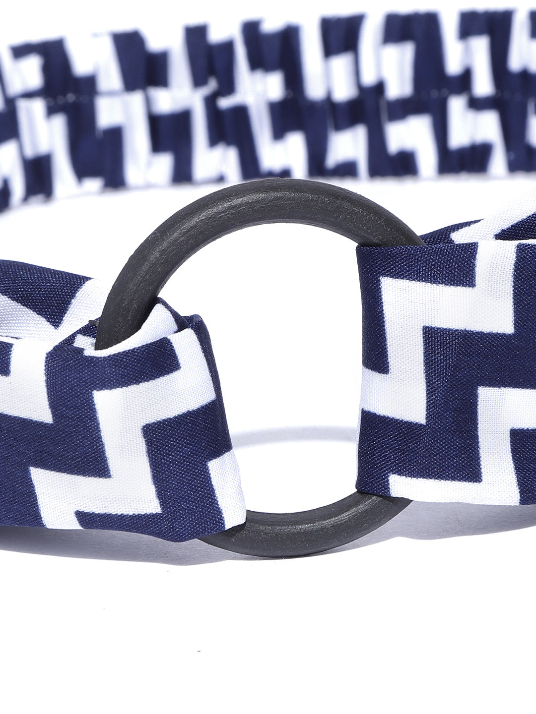 Blueberry blue & white printed hairband