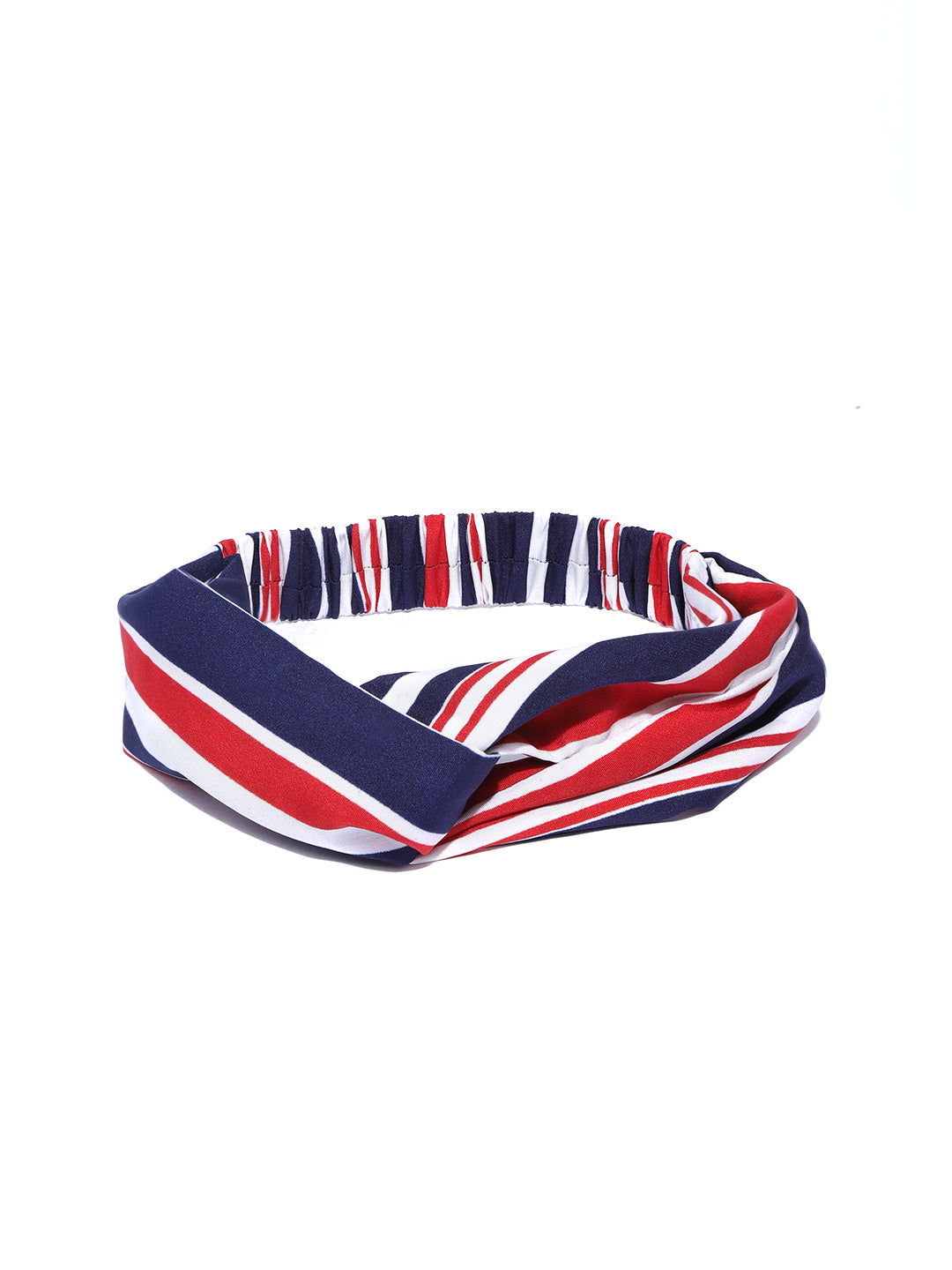 Blueberry red and blue stripe printed knot hairband