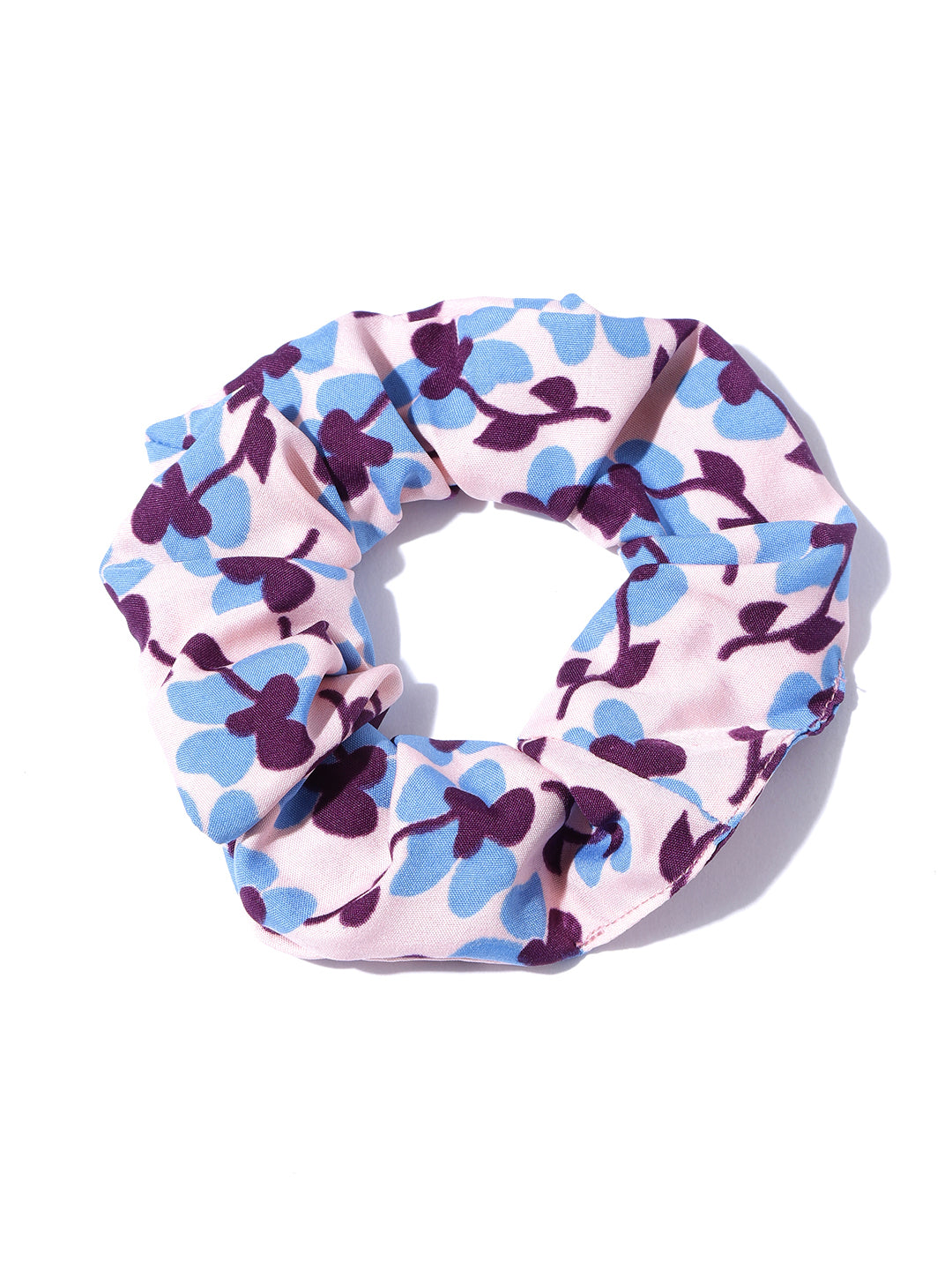 Blueberry set of 3 multi floral printed pretty scrunchies
