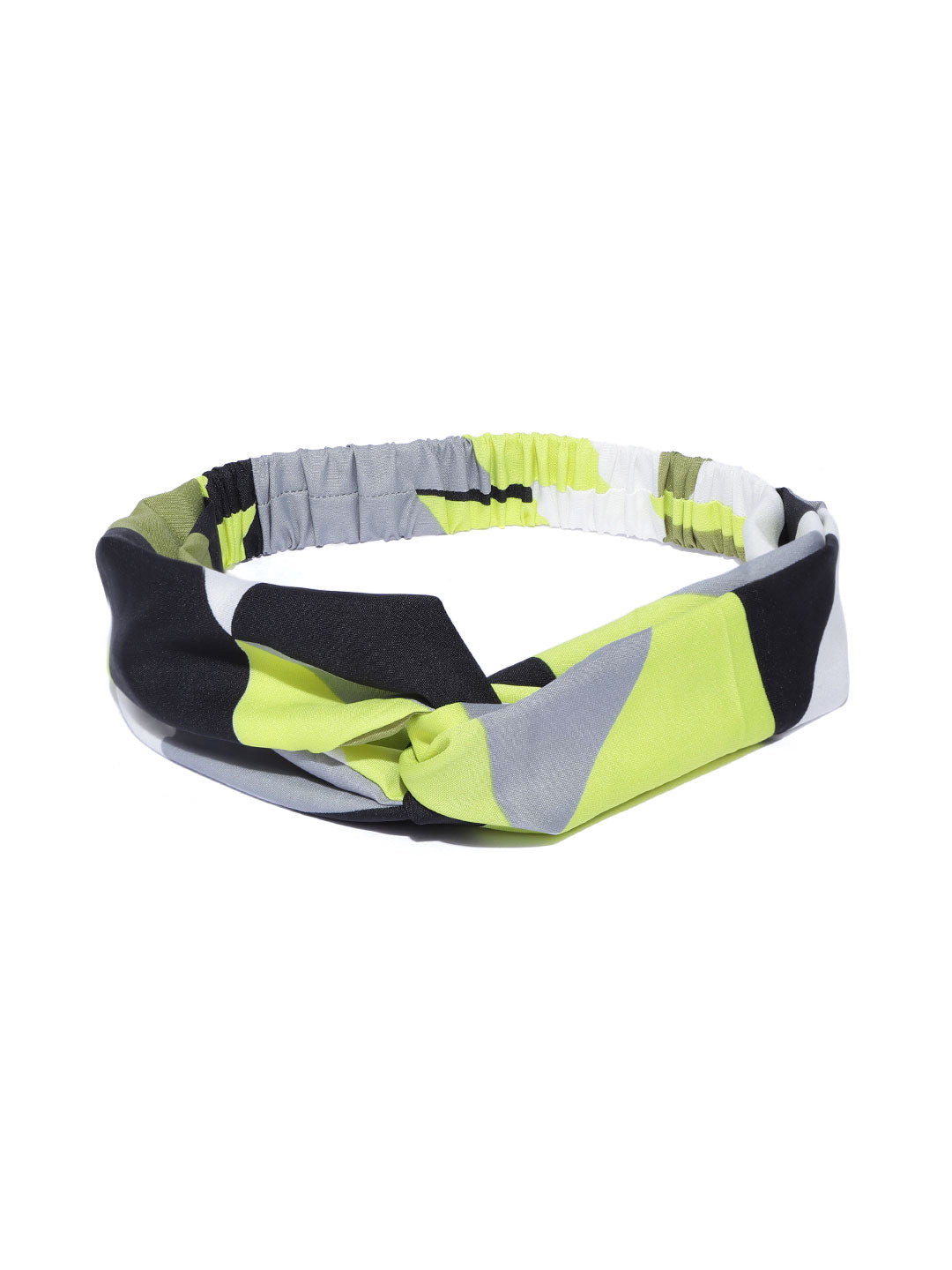 Blueberry lime green and black printed knot hairband