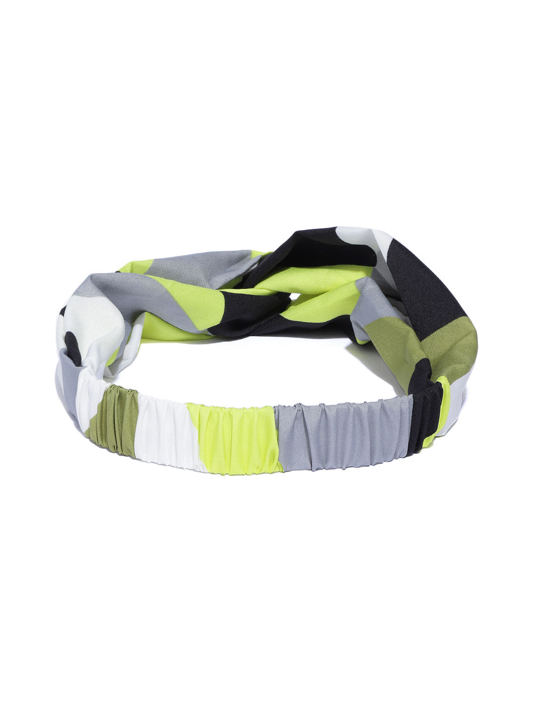 Blueberry lime green and black printed knot hairband