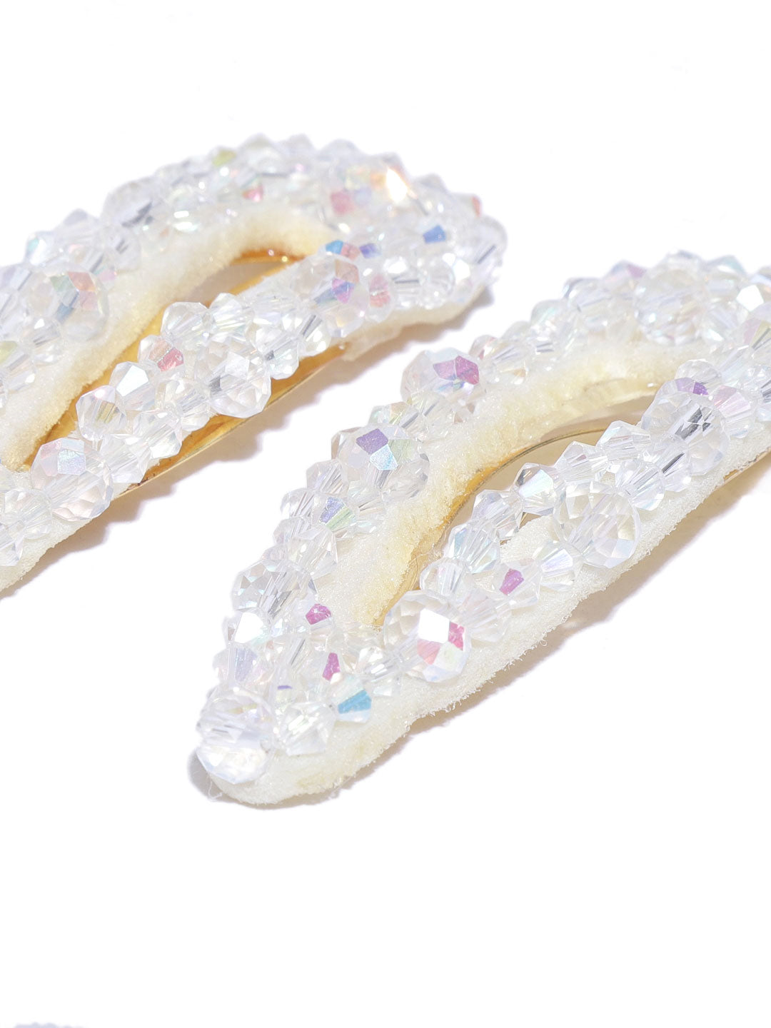 Blueberry white crystal beads detailing hair clip combo