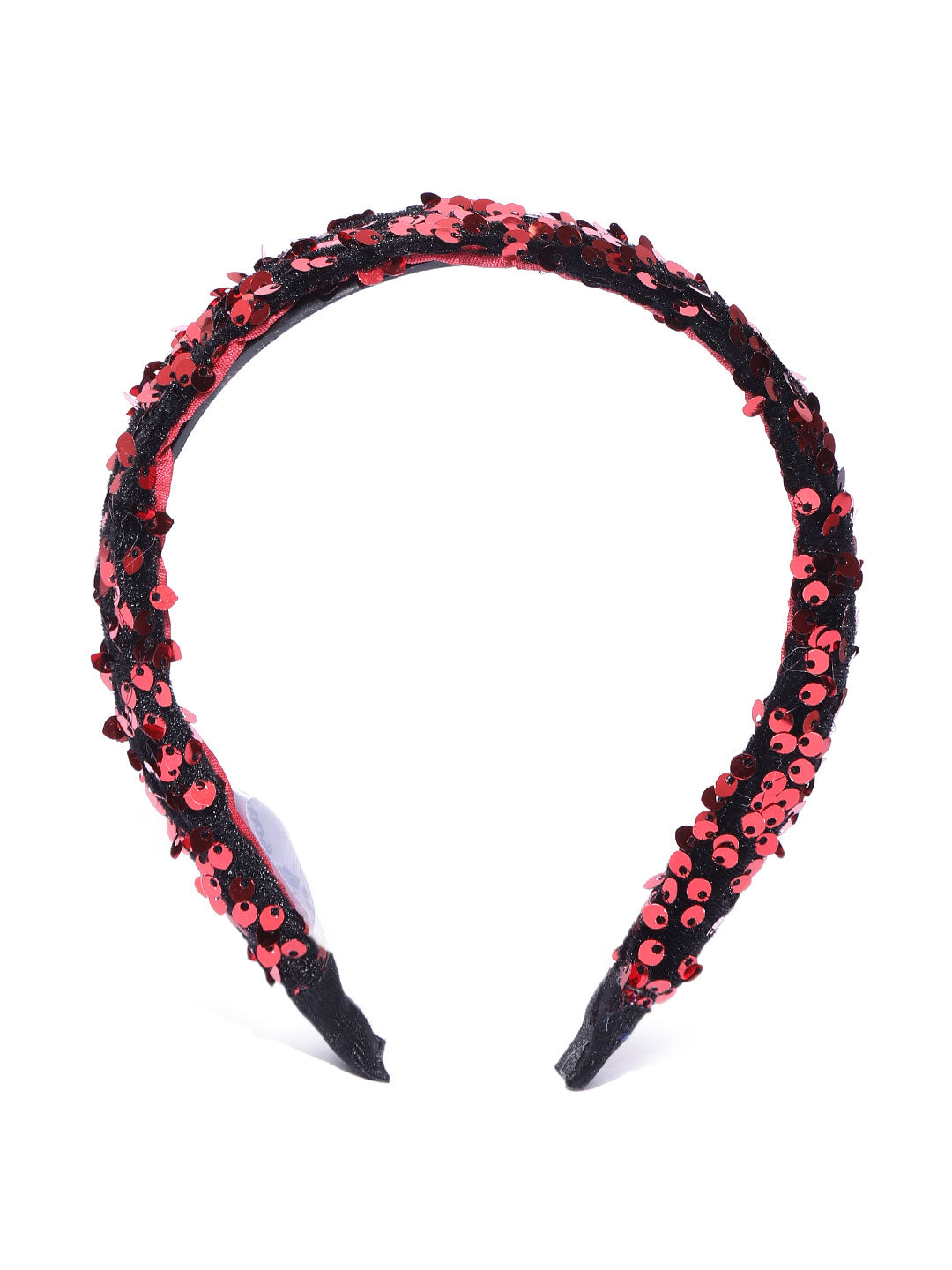 Blueberry red sequence embellished black hairband