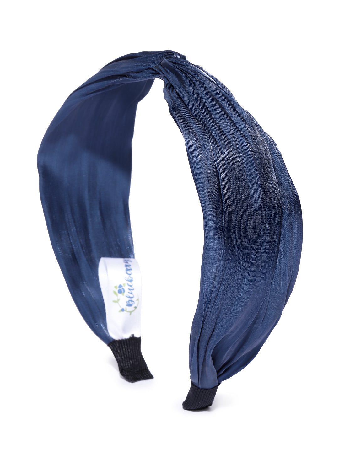 Blueberry Navy Blue pleated knot hairband