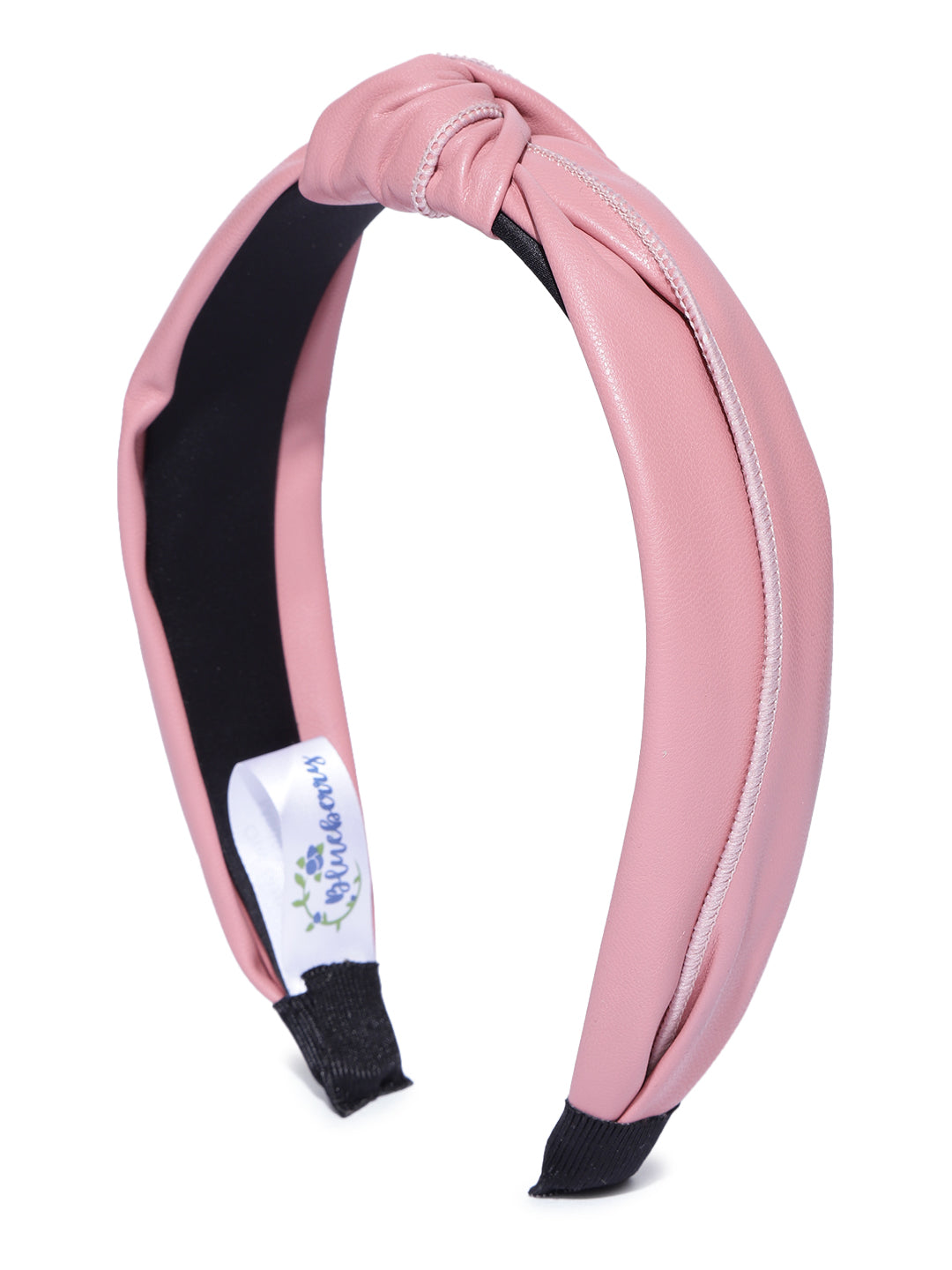 Blueberry pink synthetic leather knot hairband