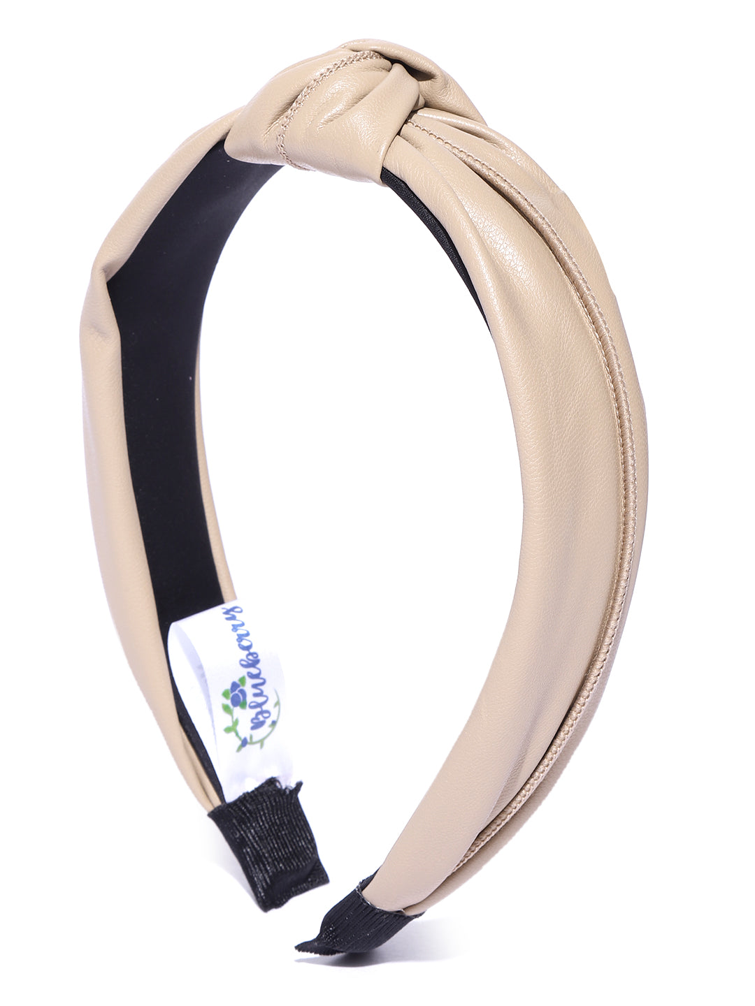 Blueberry beige synthetic leather knot hairband