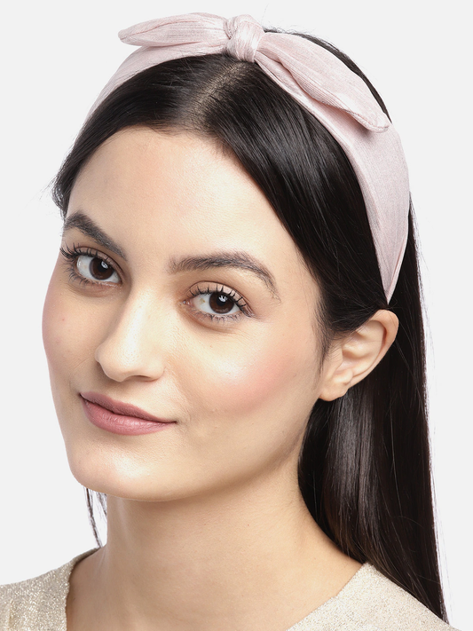 Blueberry rose lurex bunny knot hairband